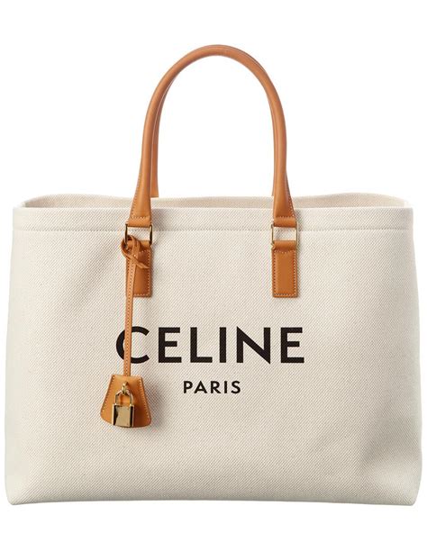 celine cabas marin|Celine Cabas Marin Tote Canvas with Leather Brown 197807198.